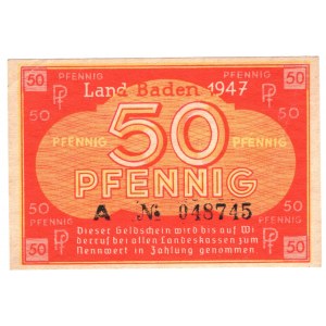 Nimecy, Baden, 50 pfennig 1947 - rare