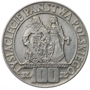 Polska, PRL, 100 złotych 1966, Mieszko i Dąbrówka - destrukt, znikający Gosławski