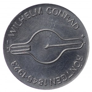 Niemcy, 5 marek 1970, Wilhelm Conrad Rontgen - jednostronna odbitka w aluminium, nakład 350 sztuk