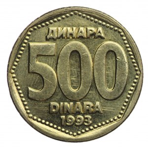 Jugoslavia, 500 dinari 1993 - più raro
