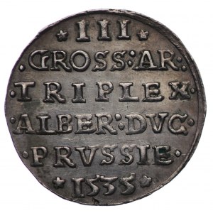 Prusy, Albrecht Hohenzollern, Trojak Królewiec 1535 - PIĘKNY