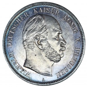 Niemcy, Prusy, Wilhelm I, 5 marek 1874A - stempel lustrzany, piękna i rzadka