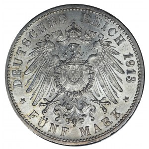 Niemcy, Wielkie Księstwo Badenii, Fryderyk II, 5 Marek Karlsruhe 1913 G