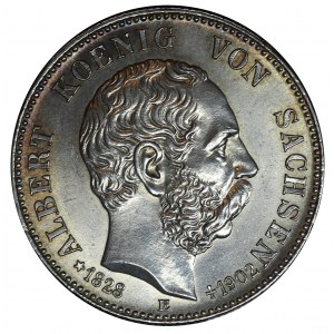 Niemcy, Saksonia, Albert, 2 marki pośmiertne 1902 E, Muldenhütten