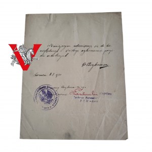 33 Infantry Regiment Lomza 1921 certificate of a private