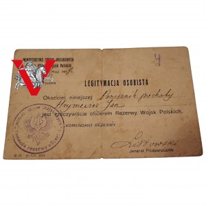 Legitimation of Officers Polish Army 1918 ! Signature of General RZADK
