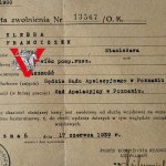 Wojsko Polskie karta zwolnienia ze służby Sędzia Sądu w Poznaniu 1939 r CIEKAWOSTKA