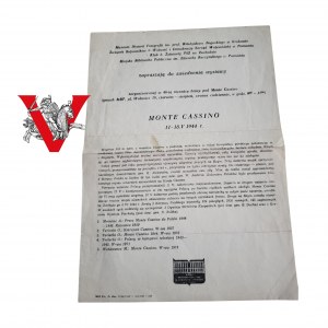 Monte Cassino 40th anniversary of the battle invitation to the exhibition Poznań 1984