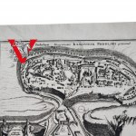 Kamieniec Podolski Fortress from a bird's eye view 17th century copperplate BEAUTIFUL