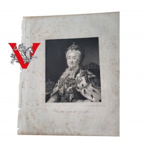 Katarzyna Wielka Caryca Rosji Grafika Staloryt 1851