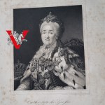 Katarzyna Wielka Caryca Rosji Grafika Staloryt 1851