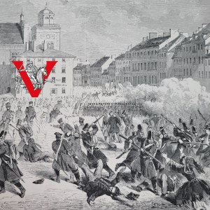 Powstanie Styczniowe Drzeworyt Masakra Mieszkańców Warszawy 8 kwietnia 1861 , Wielka Grafika