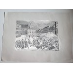 Powstanie Styczniowe Drzeworyt Masakra Mieszkańców Warszawy 8 kwietnia 1861 , Wielka Grafika