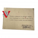 Greater Poland Uprising insurgent's invitation to celebrate 10th Greater Poland Rifle Regiment