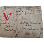 Powstanie Warszawskie Pocztówka wysłana z Włoch do Okupowanej Polski 1939 Batalion Bończa