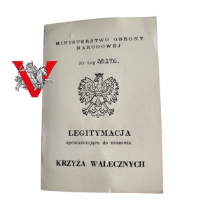 Powstanie Warszawskie KRZYŻ WALECZNYCH POŚMIERTNIE legitymacja Londyn 1949