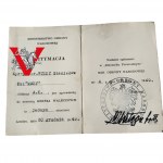 Powstanie Warszawskie KRZYŻ WALECZNYCH POŚMIERTNIE legitymacja Londyn 1949