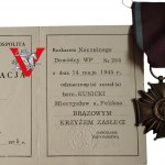 Marynarka Wojenna Brązowy Krzyż Zasługi Nadanie Wojenne 1945 Bosman Rzadkie