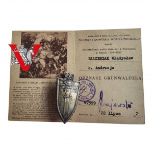 Warsaw Uprising Grunwald badge Silver plated Kampinos group
