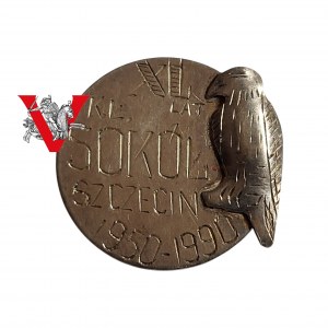 Odznaka Koło Łowieckie Sokół Szczecin 40 lecie 1990 Srebro