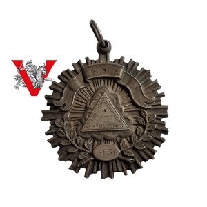 Masoneria XIX wiek Piekny Srebrny Medal DUŻA RZADKOŚĆ NA ZACHODZIE