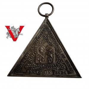 Masoneria Medal w Kształcie Piramidy XVIII/XIX wiek srebro RZADKOŚĆ