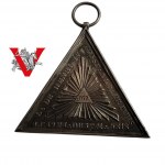 Masoneria Medal w Kształcie Piramidy XVIII/XIX wiek srebro RZADKOŚĆ