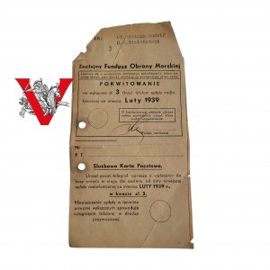 Marynarka Wojenna Fundusz Obrony Morskiej 3 złote 1939