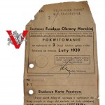 Marynarka Wojenna Fundusz Obrony Morskiej 3 złote 1939