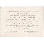 J. Pilsudskio gimtadienis universitete 1934 m., Kvietimas