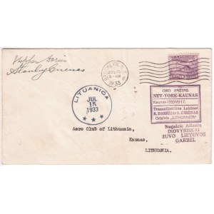 S. Darius ir S. Girėnas, 1933, Vokas su parašais