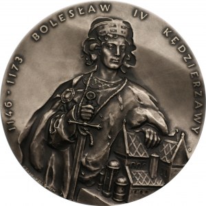 SREBRO 925 - Medal serii Królowie Polski - Bolesław IV Kędzierzawy - PTAiN Koszalin - nakład 30 sztuk