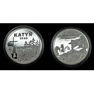 Medale Katyń 1940 / Smoleńsk 2010 - 2 x Ag 999