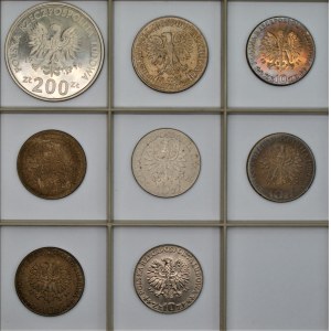 Monety 8 prób miedzioniklowych 1968 - 1988