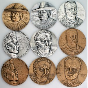 9 medali Sobieski, Dickmann, Jagiełło, Sikorski