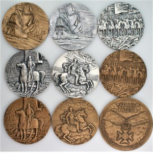 9 medali Sobieski, Dickmann, Jagiełło, Sikorski