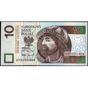 10 złotych 1994 - KF 0000404 - atrakcyjny numer seryjny