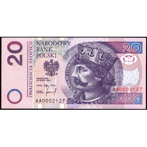 20 złotych 1994 - AA 0002127 - druk TDLR Londyn