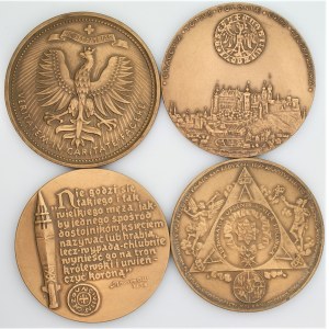 Zestaw 4 medali 70 mm - m.in. Katolicki Uniwersytet Lubelski + Korski