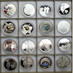 Zestaw 16 monet kolekcjonerskich - 10 złotych (2005-2009) 226,24 gram Ag925