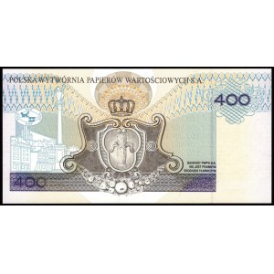 DESTRUKT - Banknot studyjny - 400 złotych 1996 - tylko REWERS
