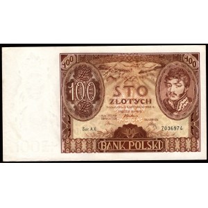 100 złotych 1934 - dodatkowo znak wodny +x+