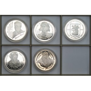 Monety kolekcjonerskie - 5 x 10,000 i 20,000 złotych (1992-1994) - Korfanty, Warneńczyk, Jagiellończyk, Zygmunt I Stary, Szczecin