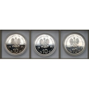 Monety kolekcjonerskie - 3 x 10 złotych 1995 - Berlin 1945, 100 lat Igrzysk Olimpijskich, Witos
