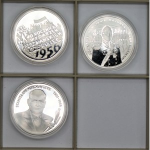 Monety kolekcjonerskie - 3 x 10 złotych 1996 - 40 rocznica Wydarzeń Poznańskich, Mikołajczyk, 200-lecie Mazurka Dąbrowskiego