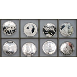 Monety kolekcjonerskie - 8 x 10 złotych (2004-2005) - Poniatowski, Rej, August II Mocny + inne