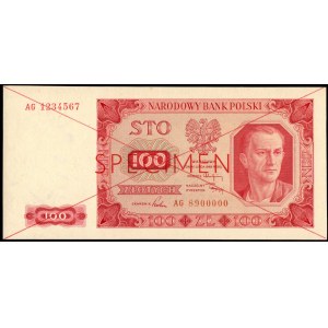 100 złotych 1948 - SPECIMEN - AG 1234567/AG 8900000