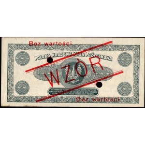 100 000 marek polskich 1923 - WZÓR - perforowany- A 0012345/A6789000