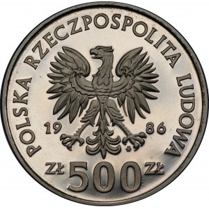 Ochrona Środowiska - 500 złotych 1986 - SOWA Z MŁODYMI