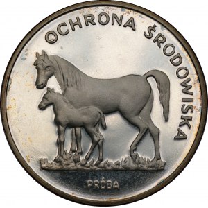 Ochrona Środowiska - PRÓBA - 100 złotych 1981 - KONIE